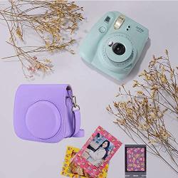 Bsuuy Instax Mini 9 Camera Accessories Bundles Compatible with FujiFilm Instax Mini 9 Mini 8 Mini 8+ Camera with Mini 9 Case, Six Color Filters,Rainbow Shoulder Strap etc.（Purple 14Items）