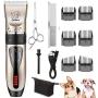 Yabife Dog Clippers, USB Rechargeable Cordless Dog Grooming Kit, Electric Pets Hair Trimmers Shaver Shears for Dogs and Cats, Quiet, Washable, with LED Display