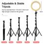 8” Selfie Ring Light with Tripod Stand & Cell Phone Holder, Dimmable LED Ringlight for Live Stream/Makeup, Shooting with 3 Light Modes & 11 Brightness Level, Compatible with iPhone and Android