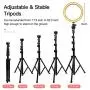 8” Selfie Ring Light with Tripod Stand & Cell Phone Holder, Dimmable LED Ringlight for Live Stream/Makeup, Shooting with 3 Light Modes & 11 Brightness Level, Compatible with iPhone and Android