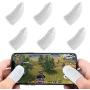Newseego Mobile Game Controller Finger Sleeve Sets [6 Pack], Anti-Sweat Breathable Full Touch Screen Sensitive Shoot Aim Joysticks Finger Set for PUBG/Knives Out/Rules of Survival-White