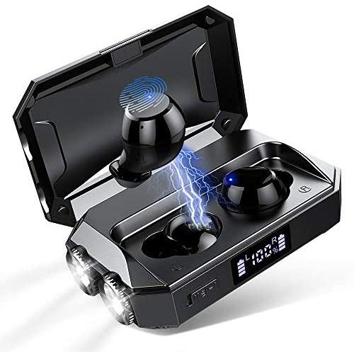 Wireless Earbuds, Bluetooth 5.0 Waterproof Headphones 130 Hrs Playtime Super Hi-Fi Stereo Sound, Auto Pairing, Touch Control in-Ear Earphones with Mini Portable Charging Case