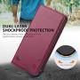 SHIELDON iPhone SE 2020 Case, iPhone 8 Wallet Case Genuine Leather Card Holder Magnetic Closure Stand Book Flip Cover Shockproof Protection Case Compatible with iPhone SE2/8/7 (4.7") - Red Violet