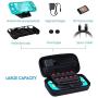 Accessories Compatible with Nintendo Switch Lite, Travel Accessory Bundle with 1 Carrying Case +2 Tempered Glass+1 Protective Case+6 Thumb Grips+1 Charging Cable and More for Switch Lite