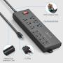 Power Strip,QOLIXM Surge Protector with 6 AC Outlets & 8 USB Ports (5V/10A)，1625W/13A,6 Feet Long Extension Cord for Multiple Devices Smartphone Tablet Laptop Computer