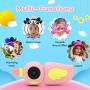 Mini DV Camera,MERLINAE Kids Video 12 MP Digital Camera for Girls 16 GB Card Rechargeable 1080P Toy 2.4 Inch HD Screen Recorder Gifts for 3-12 Years Old Girls Toddlers Pink