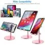 (2020 Upgraded Newest) Tablet Stand, Height Adjustable Desktop Stand Holder, 360° Rotating Aluminum Alloy Cradle Mount Dock for iPhone, Samsung, Smartphone & iPad, Tablet etc (4-10 Screen), Pink (2020 Upgraded Newest) Tablet Stand, Height Adjustable Desktop Stand Holder, 360° Rotating Aluminum Alloy Cradle Mount Dock for iPhone, Samsung, Smartphone & iPad, Tablet etc (4-10 Screen), Pink