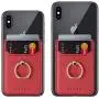 TOPWOOZU Phone Card Holder with Ring Grip for Back of Phone,Adhesive Stick-on Credit Card Wallet Pocket for iPhone,Android and Smartphones (Red) TOPWOOZU Phone Card Holder with Ring Grip for Back of Phone,Adhesive Stick-on Credit Card Wallet Pocket for iPhone,Android and Smartphones (Red)
