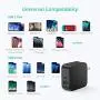 USB C Charger RAVPower 61W PD 3.0 Wall Charger Power Delivery Type C Fast Charger 2 Port Portable Charger for MacBook Pro Dell XPS iPad Pro iPhone 11 Pro Max Pixel 2 XL 3XL Galaxy S10 Nintendo Switch