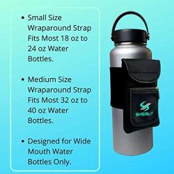 SHERLIX Water Bottle Holder Carrier Pouch for All Cell Phone Sizes, Keys, Earbuds, AirPods, Money, Credit Cards. Fits Hydro Flask, YETI, Takeya, and More.