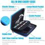 Storage Organizer Carrying Case Compatible for Nintendo 2DS - Pinowu Storage Pouch Bag Case with Double Zipper and 8 Game Holders Compatible Nintendo 2DS (Blue)
