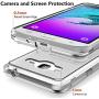 Galaxy Sky Case,Galaxy J3 2016/J3 V Case,Galaxy Express/Amp Case,Galaxy Sol Case, Jeylly Slim Thin Soft TPU Clear Crystal Shock Absorbing & Scratch Hybrid Rubber Plastic Phone Case Cover