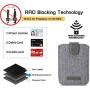 BIAJIYA Card Holder for Back of Phone RFID Blocking 5 Pull Credit Card Cash Cell Phone Wallet Pocket Canvas Pu Leather Stick-On ID Case for iPhone/Android/Samsung/Smartphones (Grey)