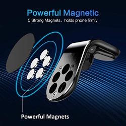 TT&C Magnetic Cell Phone Car Mount, Universal Air Vent Phone Holder Fits iPhone 11, XR, X, 8, 7S, 6Plus, Samsung Galaxy & Other Smartphones (Black & Silver)