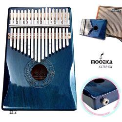 Moozica 17 Keys EQ Kalimba Thumb Piano, Professional Electric Kalimba with Built-in Pickup and High Performance Hard Case(Mahogany EQ, Piano Lacquer Finishing)