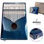 Moozica 17 Keys EQ Kalimba Thumb Piano, Professional Electric Kalimba with Built-in Pickup and High Performance Hard Case(Mahogany EQ, Piano Lacquer Finishing)