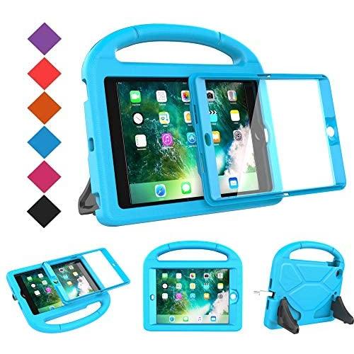 BMOUO Case for iPad Mini 1 2 3 - Built-in Screen Protector, Shockproof Lightweight Hard Cover Handle Stand Kids Case for iPad Mini 1st 2nd 3rd Generation, Blue