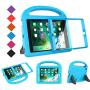BMOUO Case for iPad Mini 1 2 3 - Built-in Screen Protector, Shockproof Lightweight Hard Cover Handle Stand Kids Case for iPad Mini 1st 2nd 3rd Generation, Blue