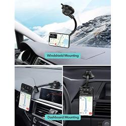 Mpow Car Phone Mount, Dashboard Magnetic Phone Holder with Strong Suction Cup, Long Gooseneck Car Mount Compatible iPhone 11 Pro Max/XS Max/XR/XS/X/8/7/6 Plus Etc