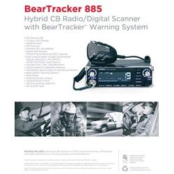 Uniden BEARTRACKER 885 Hybrid Full-Featured CB Radio + Digital TrunkTracking Police/Fire/Ambulance/DOT Scanner w/ BearTracker Warning System Alerts, 40-channel CB, 4-Watts power, 7-color display.