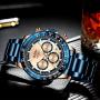 Mens Watches Men Designer Chronograph Waterproof Analogue Quartz Watch Men Stainless Steel Wrist Watch Fashion Large Date Watches for Men