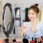 10&quot Selfie Ring Light with Tripod Stand & Cell Phone Holder,Dimmable Led Desk Makeup Ring Light, 4 Light Modes and 16 Color Modes Fill Light for Live Streaming YouTube Video Photo Photography