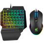Ergonomic Mobile Phone LED Backlight One-Handed Wired Mouse Gaming Keyboard Set