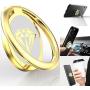 Phone Ring Holder Finger Kickstand, A-Maker 360° Rotation Metal Phone Ring Stand,Phone Ring Grip for Magnetic Car Mount Compatible with iPhone, Samsung Galaxy All Smartphone (Gold)