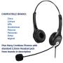 Callez 2.5mm Cordless Phone Headset Dual, Telephone Hands-Free Headset With N/C Mic For DECT AT&T ML17929 Panasonic KX-TCA430 KX-TS880 KX-T7630 KX-T7633 Cisco Vtech RCA Call Center Home Office(C402D1)