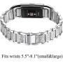 Valchinova Fitbit Charge 2 Band with Bling Rhinestone Adjustable Metal Fitbit Charge 2 Strap Bracelet Replacement Black Silver Rose Gold (Silver)