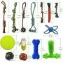 SHARLOVY Dog Chew Toys for Puppies Teething, 14 Pack Dog Rope Toys Tug of War Dog Toy Bundle Toothbrush iq Treat Ball Squeaky Rubber Bone Durable Dog Chew Toys for Small Dogs Pet Toys Puppy Toys