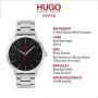 HUGO by Hugo Boss Mens #Stand Quartz Watch with Stainless Steel Strap, Silver, 20 (Model: 1530140)