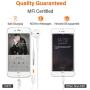 [Apple MFi Certified] Lightning to 3.5 mm Headphone Jack Adapter Compatible with iPhone 8/8 Plus/X/Xr/Xs/7/7 Plus, Music Control & Calling Function Supported,Support iOS 11,10.3 and More – White