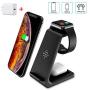 Wireless Charger Stand, CIYOYO 3 in 1 Fast Wireless Charging Station Dock for Airpods Pro 2 1, Apple Watch Series 5/4/3/2/1, iPhone 11/11 Pro/11 Pro Max Qi Certified Phones(with QC 3.0 Adapter)