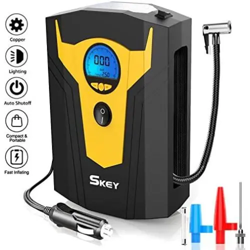 Skey Air Compressor Tire Inflator - Electric Auto Pump 12V DC Portable Air Compressor Pump Digital Tire Inflator Car Tire Pump Skey Air Compressor Tire Inflator - Electric Auto Pump 12V DC Portable Air Compressor Pump Digital Tire Inflator Car Tire Pump