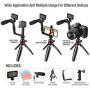 Cxy Portable Tripod Smartphone Video Rig with Phone/Camera Holder, Bluetooth Remote, LED Light and Mic for iPhone 7 8 X XS MAX 11 PRO Samsung Huawei