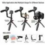 Cxy Portable Tripod Smartphone Video Rig with Phone/Camera Holder, Bluetooth Remote, LED Light and Mic for iPhone 7 8 X XS MAX 11 PRO Samsung Huawei