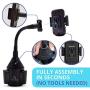 ATTAINABLE TECH Universal Car Phone Holder - Long Neck Cup Holder Phone Mount Wont Obstruct Your View While Driving - Swivel Cell Phone Car Mount for iPhone, Samsung Galaxy Note, Max & More