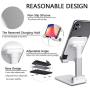 Cell Phone Stand,Nesyd Angle Height Adjustable Desktop Holder Tablet Stand Mobile Phone Mount for Desk Sturdy Aluminum Metal Stand Compatible with Mobile Phone/iPad/Kindle/Tablet (White)
