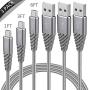 Bynccea Micro USB Cable Android,3 Pack 1FT 3FT 6FT High Speed Cell Phone Charger Nylon Braided Fast Charging Cord Compatible with Phones Samsung S7 J7 LG HTC Motorola Kindle BlackBerry Xbox PS4 Gray