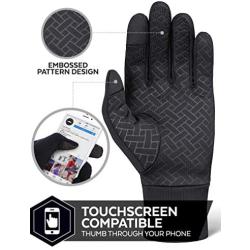 Touch Screen Running Gloves for Men & Women - Thermal Winter Glove Liners for Texting, Cycling & Driving - Thin, Lightweight & Warm Sports/Athletic Hand Gloves - Touchscreen Smartphone Compatible