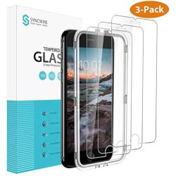 Syncwire Screen Protector for iPhone 8 Plus / 7 Plus [3-Pack], 9H Hardness Anti-Fingerprint Tempered Glass for iPhone 8 Plus/7 Plus [Screen-Alignment Frame Included, Bubble-Free, 3D-Touch Support]