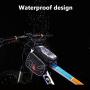 Top Tube Bags,Waterproof Bicycle Bag, Bicycle Waterproof Stand with Reflective Design, Bicycle Frame with Waterproof Touch Screen for Smartphones Under 6.0 Inches,Gray