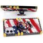 Luxury Square Phone Case iPhone 11 6.1 Inch 2019 Retro Elegant Soft TPU Design Cover (American Flag Lips Bullet)