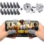 14 Pieces Mobile Game Controller Finger Sleeve Set Includes 12 Gaming Thumb Sleeve with 2 Mobile L1R1 Game Triggers for Mobile Phone Games