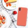 SURPHY Silicone Case for iPhone X iPhone Xs Case, Soft Liquid Silicone Shockproof Phone Case (with Microfiber Lining) Compatible with iPhone Xs (2018)/ iPhone X (2017) 5.8 inches (Nectarine)