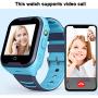 Waterproof GPS Smart Watch, Laxcido 4G Video Phone Call Real-time Tracking Camera SOS Alarm Geo-Fence Touch Screen Monitoring Health Steps Flashlight Anti-Lost GPS Tracker Watch (Blue)