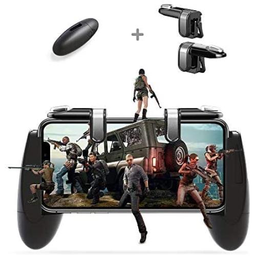 Mobile Game Controller [Newest Version] - Enderson Audio Mobile Controller, Game Triggers with Handle Holder for 5.4-6.5 inch Android & iOS for PUBG/Fortnite/Knives Out/Battle Royale