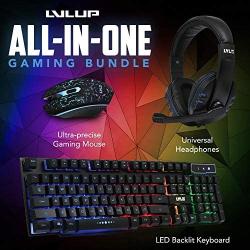 LVL Up Pro Gaming Mouse, Keyboard, and Headset Bundle LU745 | Gaming Headset with Microphone, Gaming Mouse, and Gaming Keyboard Bundle, Adjustable Settings, PC Gaming Accessories