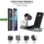 LUKKAHH Wireless Charger, 4 in 1 Wireless Charging Station for Apple Watch and Airpods Pro, Charger Stand for Multiple Devices, Qi Fast Wireless Charging Dock for iPhone 11/11 Pro Max/X/XS/XS/8/8 Plus